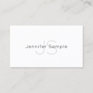 Trendy Monogram Design Minimalistic Plain Luxury Business Card