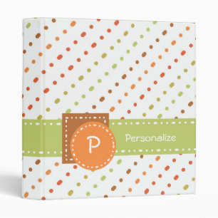 Trendy Monogram Dotted Stripes With Name Binder