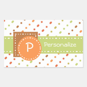 Trendy Monogram Dotted Stripes With Name Sticker