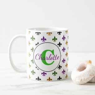Trendy Monogram Mardi Gras Fleur De Lis Coffee Mug