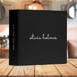 Trendy Monogram | Modern Black Script Name Binder<br><div class="desc">A simple stylish custom monogram design in an informal casual handwritten script typography in striking monochrome black and white. The monogram can easily be personalized to make a design as unique as you are! The perfect trendy bespoke gift or accessory for any occasion.</div>