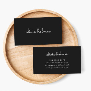 Trendy Monogram   Modern Black Script Name Business Card