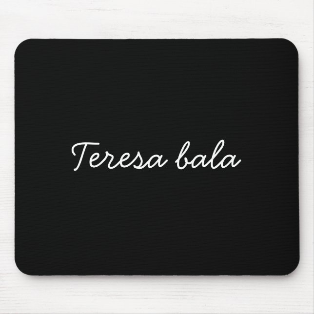 Trendy Monogram Modern Black Script Name Mouse Pad (Front)