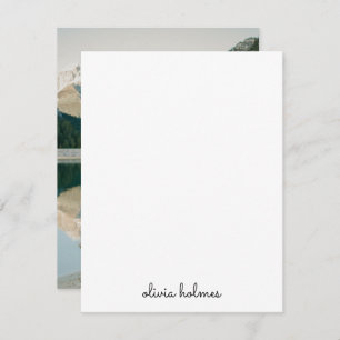 Trendy Monogram   Modern Black Script Name Photo Card