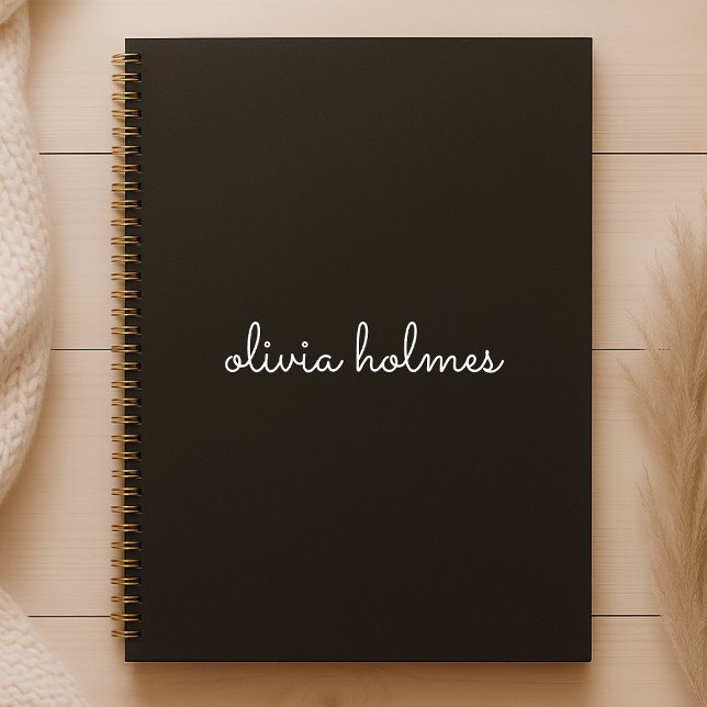 Trendy Monogram | Modern Black Script Name Planner (Creator Uploaded)