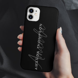 Trendy Monogram Modern Personalized With Name Case-Mate iPhone 14 Case