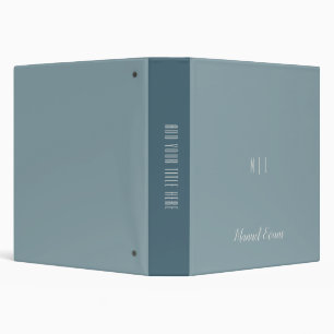 Trendy Monogram Modern White Script Name 3 Ring Binder