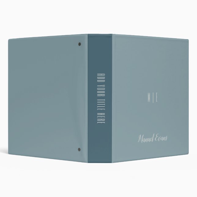 Trendy Monogram | Modern White Script Name 3 Ring Binder (Background)