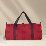 Trendy monogram, red duffle bag<br><div class="desc">Introducing the "Trendy Monogram" - a modern, red monogrammed duffle bag designed exclusively by PixeliaDesigns. This vibrant red bag combines a simple, plain design with a personalized, patterned monogram, crafted using a trendy, up-to-date font that adds a unique touch to your style. Perfect for women who are always on the...</div>