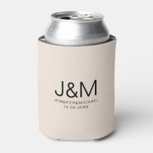 Trendy Monogram Template Elegant Modern Custom Can Cooler