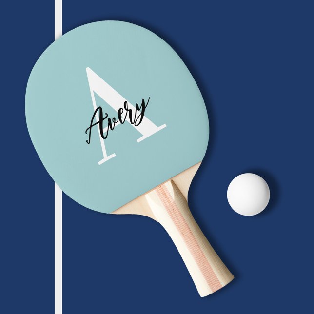 Trendy Monogram with Script Name Overlay Ping Pong Paddle (Creator Uploaded)