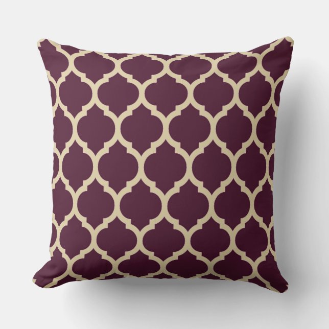 Trendy Moroccan lattice Throw Pillow (Front)