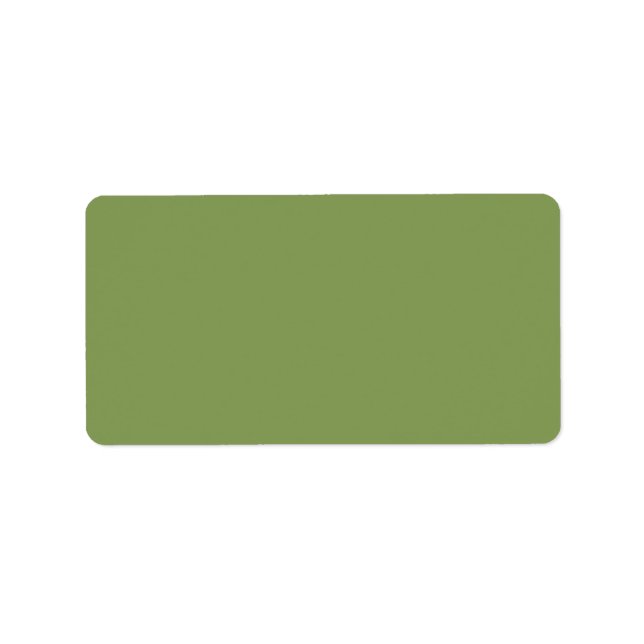 Trendy Moss Green Background Colour Customize this Label (Front)