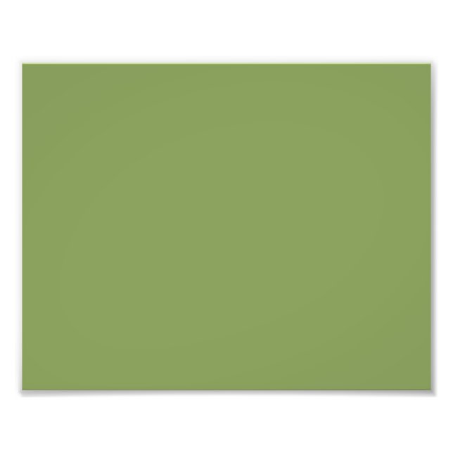Trendy Moss Green Background Colour Customize this Photo Print (Front)