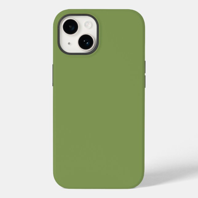 Trendy Moss Green Background Colour this Case-Mate iPhone Case (Back)