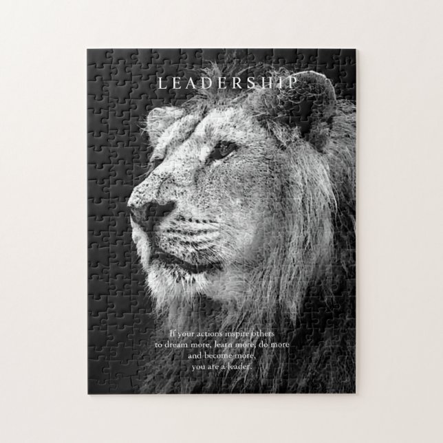 Trendy Motivational Leadership Lion Jigsaw Puzzle (Vertical)