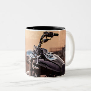 Trendy Motorcycle Wrap Two-Tone Coffee Mug
