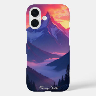 Trendy Mountain Sunset | Scenic Landscape iPhone 16 Case