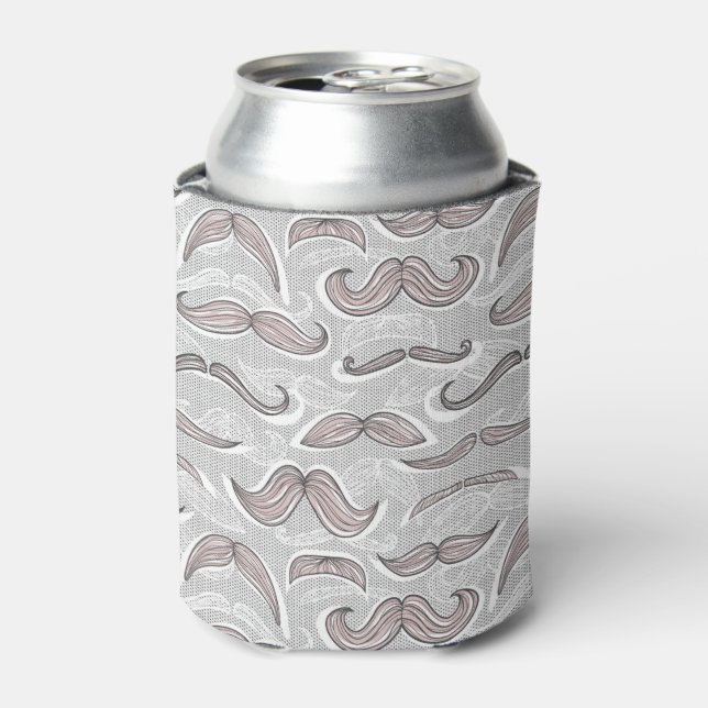 Trendy Moustache Pattern Can Cooler (Can Front)