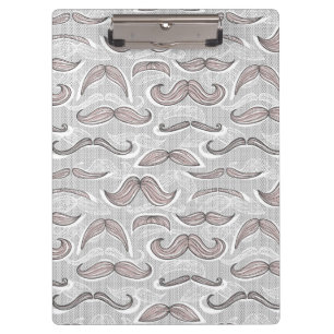 Trendy Moustache Pattern Clipboard
