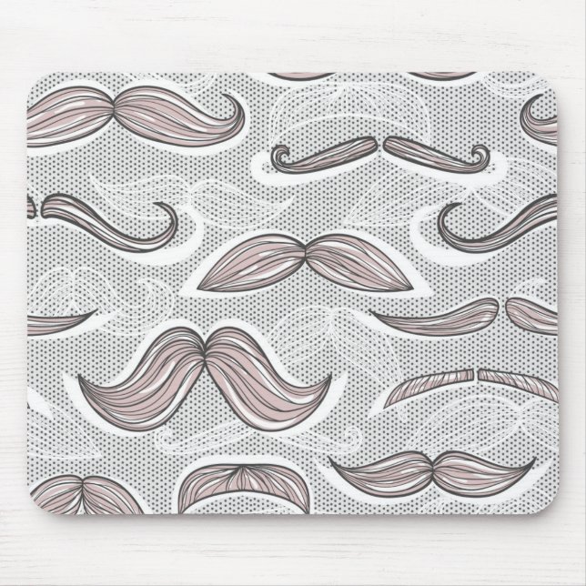 Trendy Moustache Pattern Mouse Pad (Front)