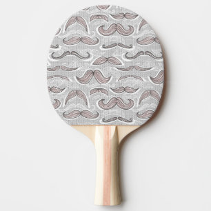 Trendy Moustache Pattern Ping Pong Paddle
