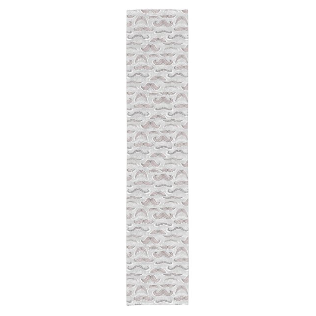 Trendy Moustache Pattern Short Table Runner (Front)