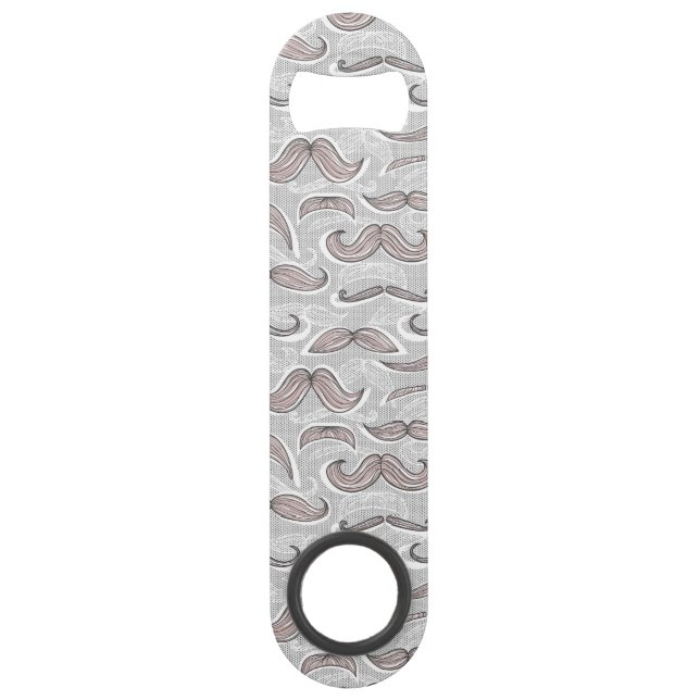 Trendy Moustache Pattern Speed Bottle Opener (Front)