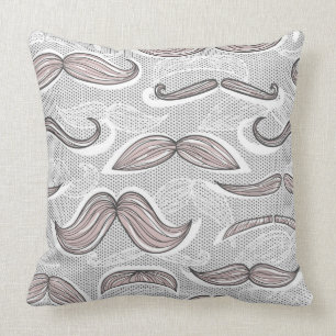 Trendy Moustache Pattern Throw Pillow