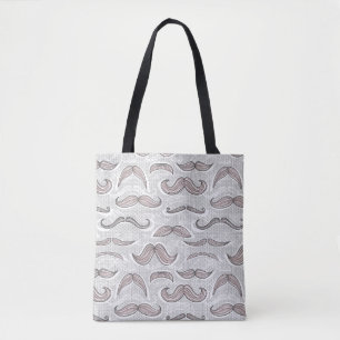 Trendy Moustache Pattern Tote Bag