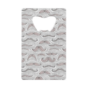 Trendy Moustache Pattern Wallet Bottle Opener