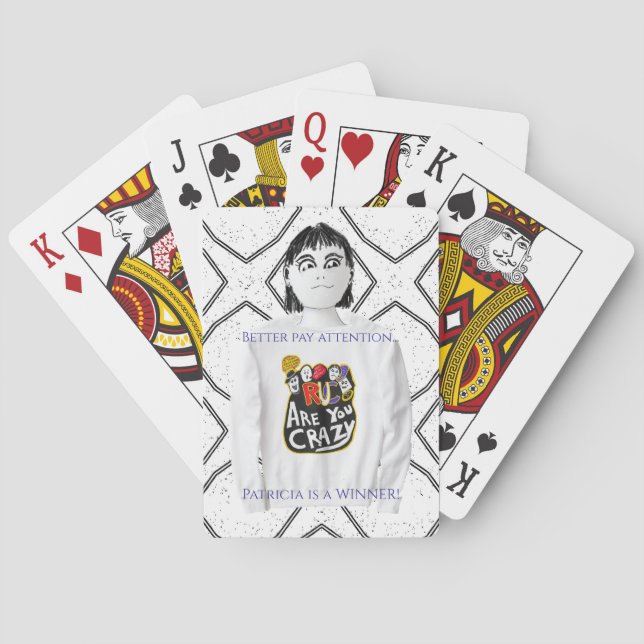 Trendy Multicolor, Digital Cartoon, Deck of  Playing Cards (Back)