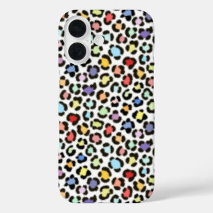 Trendy Multicolored Leopard Fur Effect Rpt Pattern iPhone 16 Case
