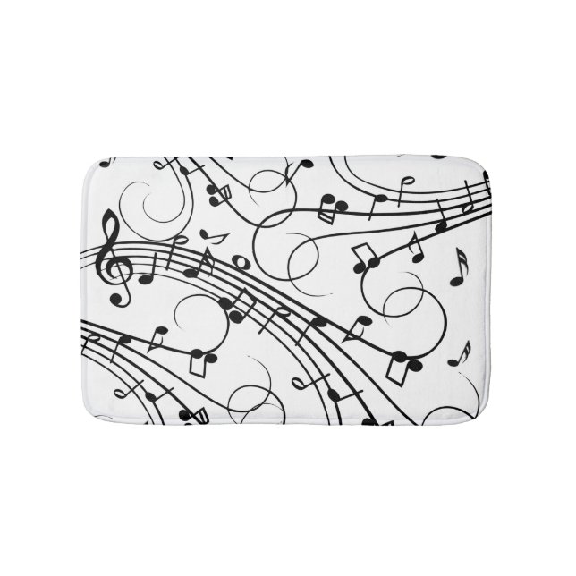 Trendy Music Design Shower Curtain Bath Mat (Front)
