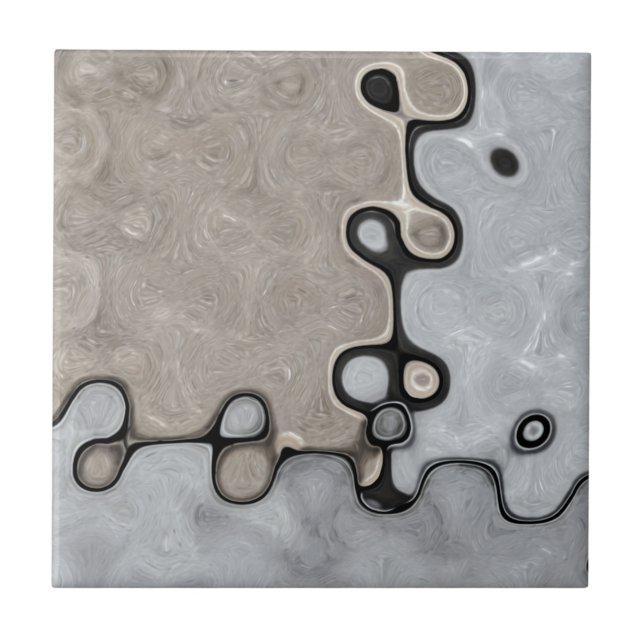 Trendy Muted Earth Tones Tile (Front)