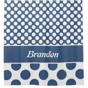 Trendy Name Blue & White Polka Dot Pattern