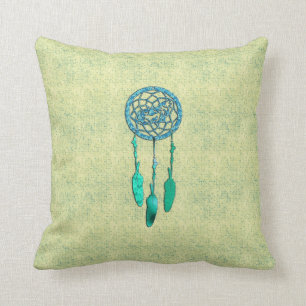 Trendy Native American Wolf Dreamcatcher Throw Pillow