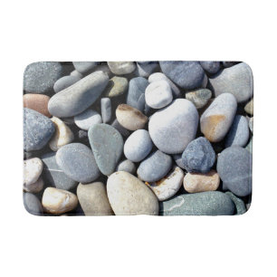 Trendy Natural Vivid Colours Pebbles Beach Photo Bath Mat