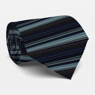 Trendy Navy and Gold Multicolor Stripes Tie