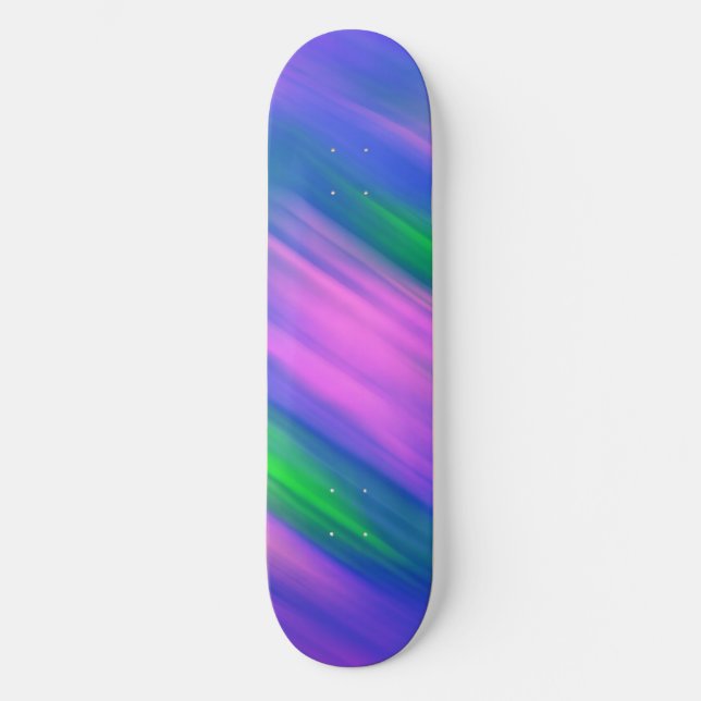 Trendy Neon Bright Blue green pink Abstract  Skateboard (Front)