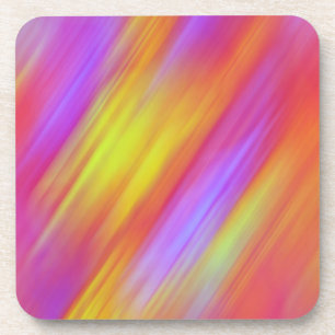 Trendy Neon Bright Red Pink Yellow Abstract Coaster