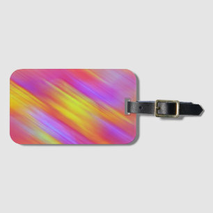 Trendy Neon Bright Red Pink Yellow Abstract Luggage Tag