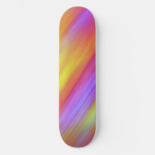 Trendy Neon Bright Red Pink Yellow Abstract  Skateboard