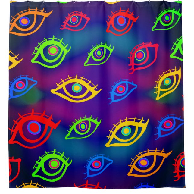 Trendy Neon Colourful Eyes Pattern  (Front)