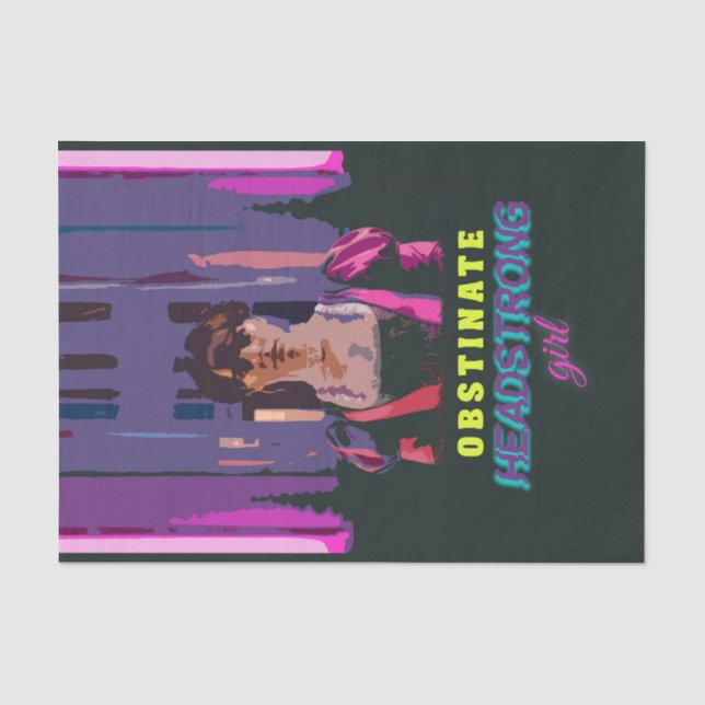 Trendy Neon Cyberpunk Obstinate Headstrong Girl Tissue Paper (Front)
