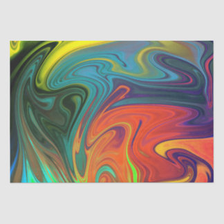 Trendy neon orange red blue yellow green Abstract  Tissue Paper
