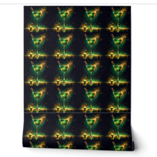 Trendy Neon Party Time Collection Wallpaper