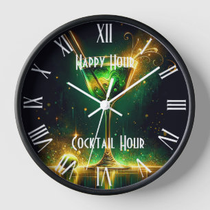 Trendy Neon Party Time Personalized Clock