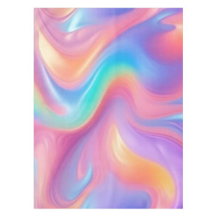 Trendy neon Pink Blue green abstract waves  Tablecloth
