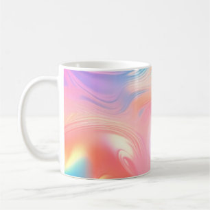 Trendy neon Pink Blue yellow abstract waves Coffee Mug